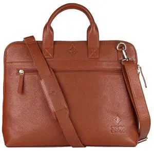 Cuero Estilo Leather Laptop Bag (16" x 13" x 2.3") - Handcrafted Floater Leather, Compact & Stylish for Business, Office & Travel - Durable with Laptop Sleeve, Trolley Strap & Multiple Compartments.