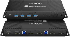 Kvm Switch 2 Monitors 2 Computers HDMI 2.1 edid Emulator 4k 144hz Hotkey Switching Dual Monitor kvm Switches hdmi edid 1440P 120hz 144hz 165hz 240hz 2 Computer 2 Monitor Switch HDMI2.1
