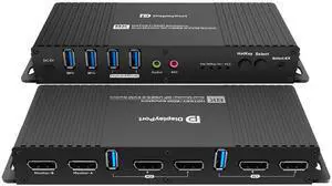 Kvm Switch Displayport EDID 2 Monitors 2 Computers 4K 144Hz Hotkey Switching Displayport kvm Switch Edid Dual Monitors dp 1.4 1440P 144Hz 165Hz 240hz