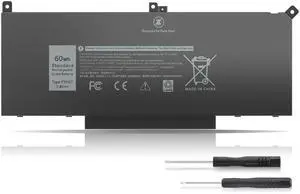 7480 F3YGT 2X39G 60WH Laptop Battery for Dell Latitude 12 7000 7280 7290 13 7000 7380 7390 P29S002 14 7000 7480 7490 E7280 E7480 E7490 E7290 E7380 Battery fits Dell 453-BBCF 451-BBYE KG7VF DM3WC DM6WC