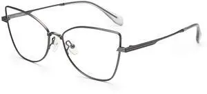 Dollger Blue Light Glasses for Woman Trendy Cat Eye Glasses Metal Frame Computer Bluelight Blocker Eyewear Gun