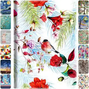 DuraSafe Cases for iPad 9th 2021 8th 2020 7th 2019 Gen [iPad 9 iPad 8 iPad 7 ] 10.2 Inch A2602 A2270 A2197 MK663LL/A MK673LL/A MYN62LL/A Smart Dual Angle Stand Printed Flip Cover - Birds & Flowers