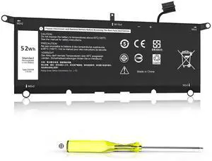 DXGH8 Battery for Dell XPS 13 9370 9380 2019 Latitude 3301 E3301 Inspiron 13 7390 7391 2-in-1 5390 5391 7490 Vostro 5390 5391 Series 0H754V H754V G8VCF G8VCF6C HK6N5 P113G001 P82G P82G001 52Wh Battery