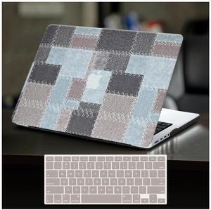 Compatible for MacBook Pro 14 inch Case 2024-2021 M4 M3 M2 M1 Pro/Max A3401 A3185 A3112 A2992 A2918 A2779 A2442, Checkered Leather Hard Shell Cover Gingham Case for Mac Book Pro 14+Keyboard Cover,Blue