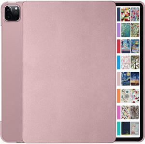 DuraSafe Cases for iPad Pro 12.9 5 4 Generation [ PRO 12.9 inch 5th 4th ] A2378 A2461 A2379 Trifold PC Lightweight Smart PU Leather Protective Hard Back Cover - Rose Gold