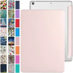 DuraSafe Cases for iPad 9.7 Inch Air 2nd Generation [ Air 2 2014 ] MH2V2LL/A MH2W2LL/A MH2U2LL/A MGLW2LL/A MGL12LL/A Trifold PC Lightweight Smart PU Leather Protective Hard Back Cover - Light Pink