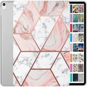 DuraSafe Cases for iPad Air 3rd Gen 10.5 Inch 2017/2019 [ PRO 10.5 Air 3 ] A1701 A1709 A1852 A2152 A2123 A2153 A2154 Printed Slim Hard Shell Protective Stand Cover - Marble Pink