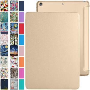 DuraSafe Cases for iPad PRO 11 1st 2018 [ PRO 11 Inch 1 Generation ] A1980 A1934 A2013 A1979 MU0T2LL/A MU0Y2LL/A MTXN2LL/A MTXP2LL/A Trifold PC Lightweight Smart PU Leather Hard Back Cover - Gold