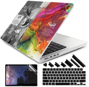 DONGKE for M4 MacBook Pro 16 Inch Case 2024 2023 2021 A3403 A3186 M3 A2991 M2 A2780 M1 A2485 Pro/Max Chip, Plastic Hard Shell Case & Keyboard Cover for Mac Pro 16 with Touch ID, Right & Left Brain