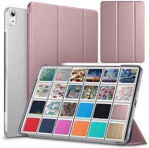 DuraSafe Cases for iPad Mini 6 8.3 Inch 2021 [ Mini 6th Gen ] A2567 A2568 A2569 MK7M3LL/A MLWL3LL/A MK7R3LL/A MK7P3LL/A MK7T3LL/A Trifold Hard Smart PC Translucent Back Cover - Rose Gold