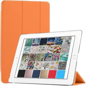 DuraSafe Cases for iPad 5 2017 /iPad 6 2018-9.7 Inch A1893 A1954 A1822 A1823 MP242LL/A MP252LL/A MPGA2LL/A MRM52LL/A MR702LL/A MR6Y2LL/A Slim Lightweight Protective PC Dual Angle Stand Cover - Orange