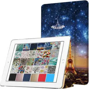 DuraSafe Cases for iPad 9th 2021 8th 2020 7th 2019 Gen [iPad 9 iPad 8 iPad 7 ] 10.2 Inch A2602 A2270 A2197 MK663LL/A MK673LL/A MYN62LL/A Printed Lightweight PC Clear Flip Back Cover - Paris Night