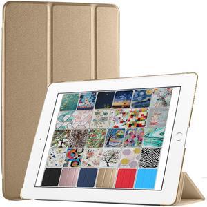 DuraSafe Cases for iPad 5 2017 / iPad 6 2018-9.7 Inch A1893 A1954 A1822 A1823 Slim Lightweight Protective Frosted PC Dual Angle Stand Front & Back Cover - Brass Golden