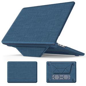 DTangLsm for M4 MacBook Air 13 inch Case 2025 2024-2022 M4 A3240 M3 A3113 M2 A2681 Touch ID, Woven Fabric Textured Hard Shell Case with Foldable Kickstand&Keyboard Cover for MacBook Air 13.6 inch,Blue