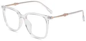 Firmoo Square Blue Light Blocking Glasses Reduce Eye Strain Computer Gaming Eyeglasses Bluelight Glasses for Woman/Men, Clear