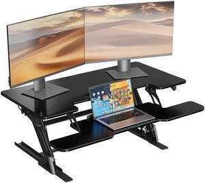 BONTEC Standing Desk Converter w/Dual Gas Spring, Height Adjustable for Dual Monitor Workstation (42")