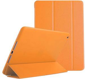 DuraSafe Cases for iPad 4 iPad 3 iPad 2-9.7 Inch [iPad 4th / 3rd / 2nd Old Model ] A1396 A1416 A1430 A1403 A1458 A1459 A1460 A1395 A1397 Smart Trifold Soft Silicone TPU Back Case - Orange