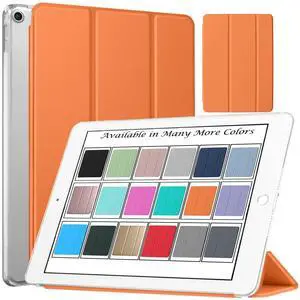 DuraSafe Cases for iPad 9.7 Inch 5/6 [iPad 5th 6th Gen ] A1893 A1954 A1822 A1823 MRJN2LL/A MR7G2LL/A MR7F2LL/A MP2F2LL/A Trifold Hard Smart PC Translucent Back Cover - Orange