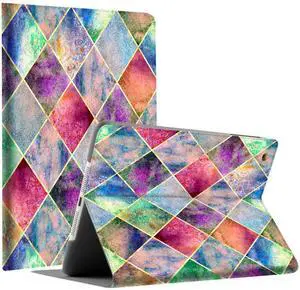 DuraSafe Cases for iPad Mini 6 8.3 Inch 2021 [ Mini 6th Gen ] A2567 A2568 A2569 MK7M3LL/A MLWL3LL/A MK7R3LL/A MK7P3LL/A MK7T3LL/A Printed Folio Smart Sleek & Classic Design Cover - Diamond Grid