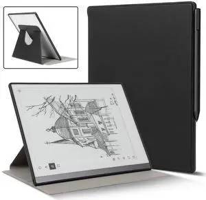 Ex-Writing Case for Remarkable 2 Tablet 10.3", Full Protection Design, Exceptionally Textured Premium UP Leather, Book Folio Design, Lightweight and Minimalistic.(Black)
