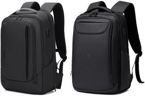 FENRUIEN Expandable Backpack and Travel Laptop Backpack 15.6 Inch, Black