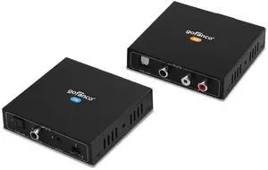 gofanco Audio Extender Over CAT5e / CAT6 - Coaxial/Toslink/RCA Stereo, 950ft (290m) Extension, Embedded DAC & ADC, PoC, Up to 7.1-Channel, Supports Dolby Digital, DTS, PCM, Stereo (AudioCATExt33)