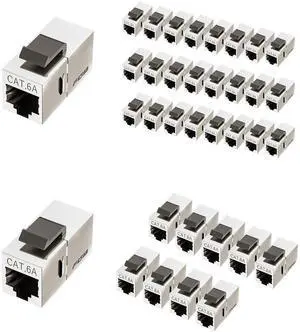 FGB 25 Pack Cat6a Shielded Keystone Coupler and 10 Pack Cat6a Shielded Keystone Coupler