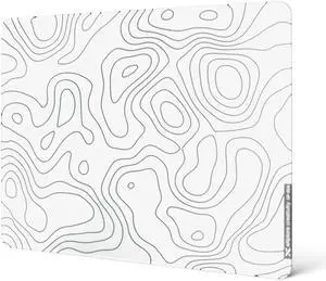 XVX White Topograph Glass Mousepad 4.0, Hard Mouse Pad for Gaming,Ultra-Smooth Micro-Etched Surface Mouse Mat with Non-Slip Rubber Base(410mm*310mm)