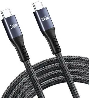 240W USB-C to USB-C Woven Charge Cable 20FT, Super Fast Charging, Type C Cable Compatible with MacBook Air, iPad Pro, iPhone 15/15 Plus/15 Pro/15 Pro Max, Samsung Galaxy S24/S23/S22, Pixel,PS5,Laptop