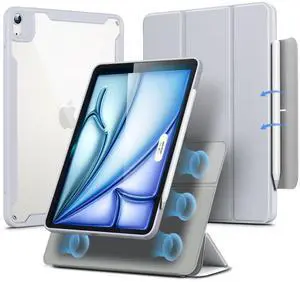 ESR for iPad Air 11 Inch Case (2025) M3/M2, iPad Air 7th/6th/5th/4th Generation Case (2024/2022/2020) 10.9 Inch with Pencil Holder, Removable Magnetic Cover, Vertical Stand, Rebound 360 Series, Grey