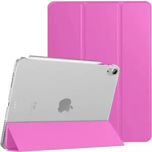 DuraSafe Cases for iPad PRO 11 Inch 1st [ PRO 11 2018 1 Gen ] A1980 A1934 A2013 A1979 Trifold Hard Smart PC Translucent Back Cover - Light Magenta