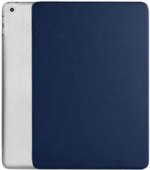 DuraSafe Cases for iPad PRO 9.7 Inch [ PRO 9.7 2016 ] A1673 A1674 MLPX2LL/A MLPW2LL/A MLPY2LL/A MLYJ2LL/A Trifold Slim Smart TPU Transparent Back Cover with Adjustable Stand Feature - Navy Blue