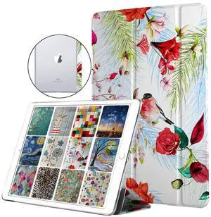 DuraSafe Cases for iPad Mini 4 7.9 Inch 2015 [ Mini 4th Gen ] A1538 A1550 Trifold Printed Hard Smart PC Transparent Back Cover - Sparrow Bloom