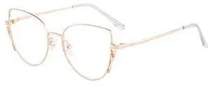 GUDVUE Cat Eye Blue Light Glasses, Computer Reading/Gaming/TV/Phones Glasses for women/men, Anti Glare/UV400/Eye Strain, Cat Eye Rose Gold