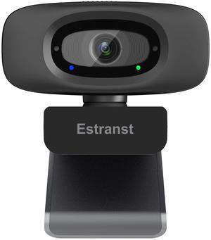 Estranst Autofocus 2K Webcam with Privacy Cover & Noise Canceling Microphone, Works with Zoom Teams YouTube Xbox, External Web Computer Camera for Laptop Mac PC Desktop Monitor
