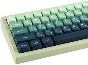 GEKUCAP PBT Gradient Green MOA Keycaps - Japanese Dye Sub Custom Keyboard Keycaps Set for 61/64/68/84/87/100/104/108 Cherry MX Mechanical Keyboard