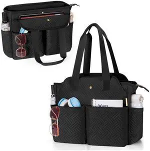 Fasrom Laptop Tote Bag for Women, 15.6 Inch Work Purse with Multi Pockets, Stylish Professional Shoulder Bag for Office, Travel & Business Commute, Black (Bag Only)