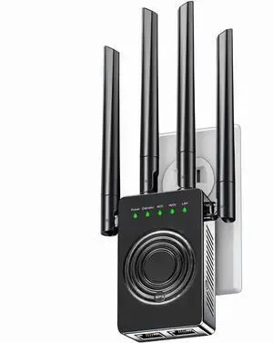 WiFi Extender Signal Booster for Home: Wireless Internet Repeater Range Coverage Up to 9998 Sq.Ft and 45+ Devices