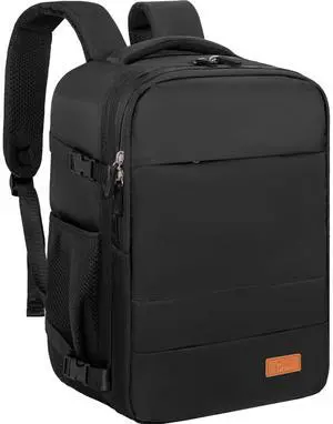 GMAK Travel Backpack for Men Women, Carry on Backpack with USB Charging Port, 15.6 inch Laptop Backpack Lightweight Cabin Bag Casual Daypack 30L Luggage Bags for College, Business, Travel, Black