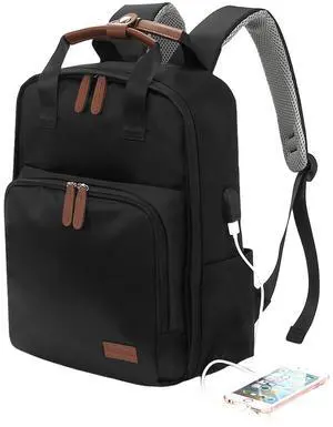 GraceTune Classic Backpack with USB Charging Port Fit 15.6 Inch Laptop, Casual Travel College Daypack Work Bag for Women Men