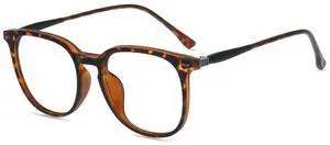 Firmoo Blue Light Glasses for Women/Men, Stylish Big Frame Blue Light Blocking Glasses for Computer, Clear Brown, KBT7277