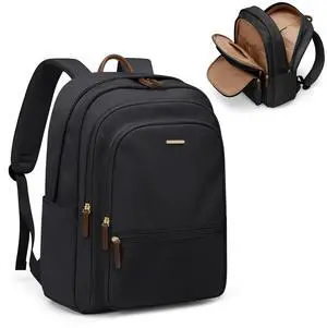 GOLF SUPAGS Backpack for Women Work College Travel Laptop Backpacks Multi-Functional Casual Daypack Teacher Nurse Everyday Bags Fits 15.6 Inch Notebook (Black)