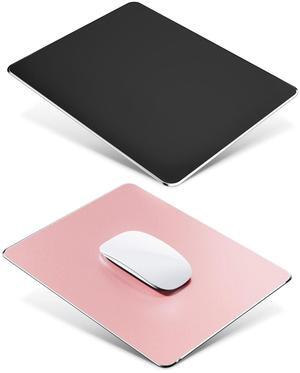 HONKID Hard Metal Mouse Pad for Desk, Aluminum Solid Mouse Pad for Magic Mouse and MacBook Pro/Air with Stable Rubber Base, Firm Mousepad for Travel and Home Office