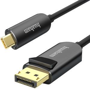 huaham USB C to DisplayPort Fiber Optic Cable 33FT, USB Type C to DP 1.2 Cable 4K@60Hz, Support Thunderbolt 4/3 Compatible iPhone 15Pro/Max, MacBook Pro/Air, iPad, XPS