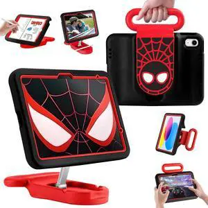 Compatible with ipad A16 11-inch 11th Generation/Air 6 /Air 7 /ipad 10th Gen 10.9 Inch 2022, Adjustable Portrait/Drop Proof with Handle,Kids Case for Compatible with11 Inch Case (Black Spider)