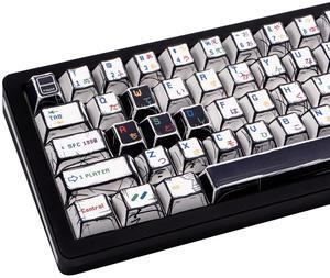 GEKUCAP Manga Style PBT Keycaps Set, Cherry Profile Pixel Game Theme Key Cap, Dye Sub Keyboard caps 135 Keys Custom Keycaps for Cherry Gateron MX Switches Mechanical Keyboards