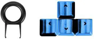 Fitlink Stainless Steel Metal Keycaps with Key Puller for Mechanical Keyboard Cherry Mx Switch(Direction Keys,Blue)