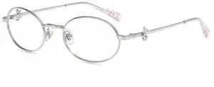 Firmoo Oval Blue Light Blocking Glasses Anti Eyestrain Bluelight Glasses for Woman, TV Phone Computer Gaming Eyeglasses Silver