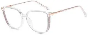 Firmoo Blue Light Glasses for Women/Men, Computer Blue Light Blocking - Lightweight TR90 Square Frames Clear
