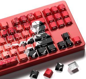 XVX Japanese Anime Keycaps, Double Shot PBT Keycap Set, Shine Through Keyboard Keycaps, Cherry Profile Dye-Sub Key Caps for Mechanical Keyboards with MX Switches